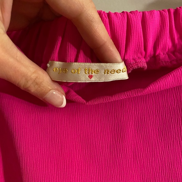 Eye of the Needle Off Shoulder Pink Dress, Size Small - Picture 5 of 7